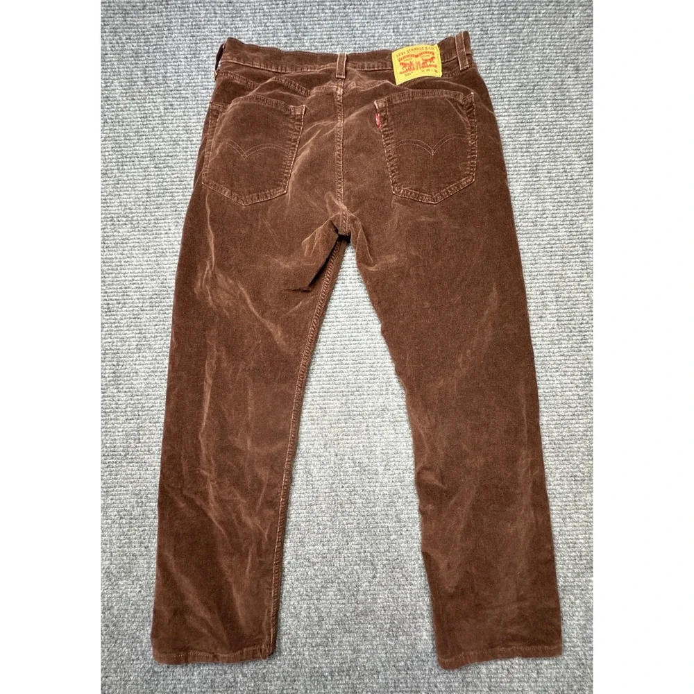 Levi's 505 Regular Fit Corduroy Pants Mens 33x28‎ Brown Straight Leg Stretch